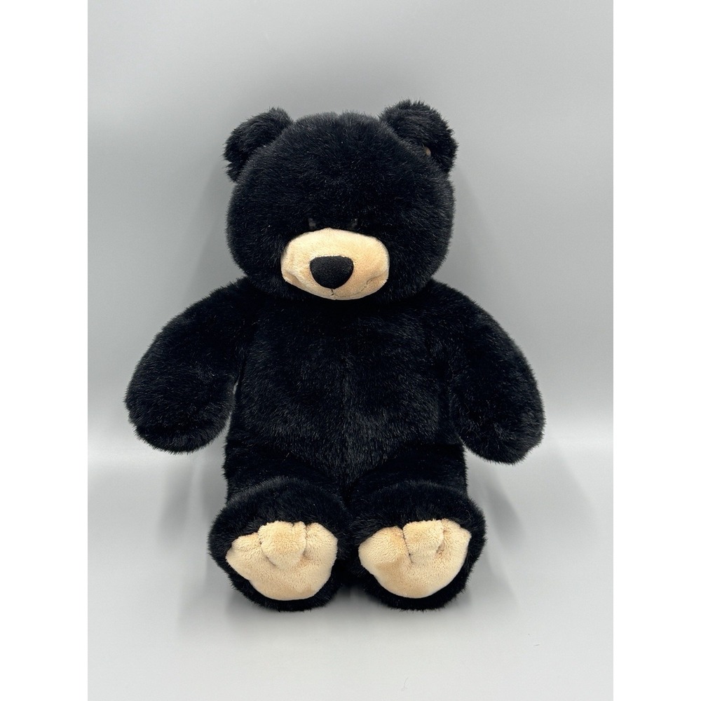Build A Bear Teddy Black Tan Plush Retired BABW 15 Inch Stuffed Animal